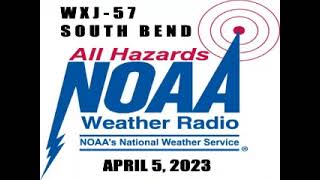 NOAA Weather Radio WXJ-57 South Bend Broadcast cycle April 5, 2023