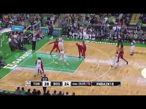 Shane Larkin sends CJ Miles to the floor | Raptors vs Celtics 11/12/17