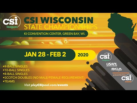 2020 CSI Wisconsin State Championships Platinum 10 Ball Finals Mason Koch vs. Greg Chavera