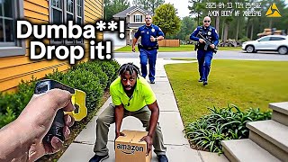 When Cops Surprise the Ass Out of Porch Pirates in the Act