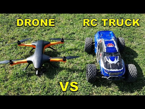 Drone VS RC Car - STAAKER Autonomous Drone Chasing RC Monster Truck