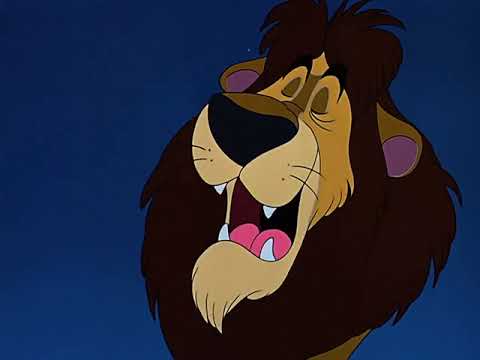 Lambert the Sheepish Lion ending (Lambert headbutts the Wolf off the cliff)