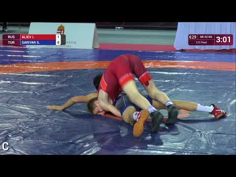 1/2 GR - 52 kg: I. ALIEV (RUS) v. S. SARIYAR (TUR)