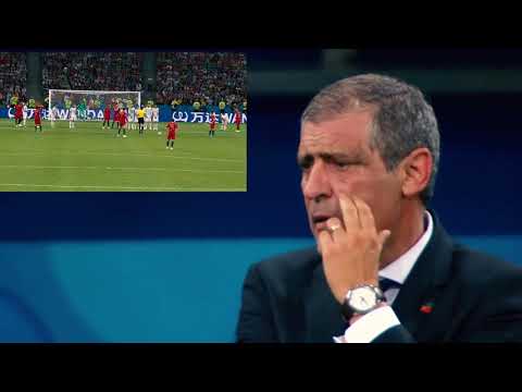 Fernando Santos Reaction To Ronaldo's Freekick vs Spain