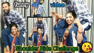 Download lagu shoulder ride challenge | shoulder carry challenge | shoulder carry challenge husband wife mp3