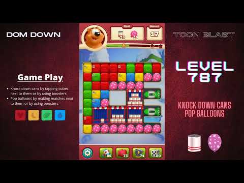Toon Blast 🟥🟨🟦 / Level 787 / Dom Down