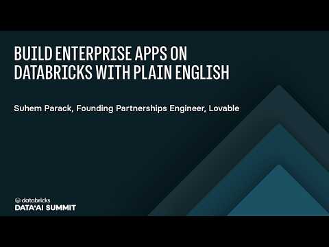 Watch: Build Enterprise Apps on Databricks with Plain English