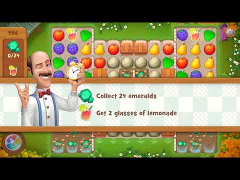 Gardenscapes Level 986 Walkthrough "No Boosters Used"