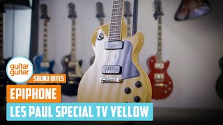 Video thumbnail for Epiphone Les Paul Special TV Yellow | NAMM 2020 | SOUNDBITES by GUITARGUITAR