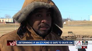 Determining if icy ponds are safe to skate on