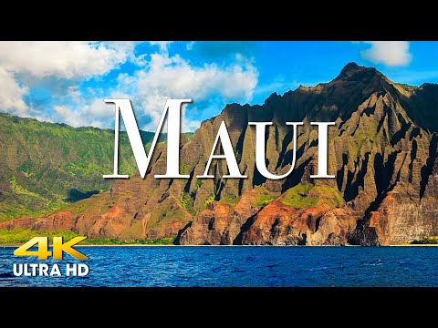 FLYING OVER MAUI (4K UHD) Amazing Beautiful Nature Scenery with Relaxing Music | 4K VIDEO ULTRA HD