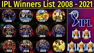 IPL Champions & Runners-up List From 2008 - 2021 | IPL All Seasons Winners & Runners-up | IPL | BCCI