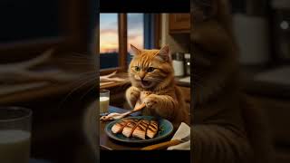 ASMR Cat Eating Food   #cat  #cute #asmr #asmrsounds #trending #trendingshorts #ai #catshorts 