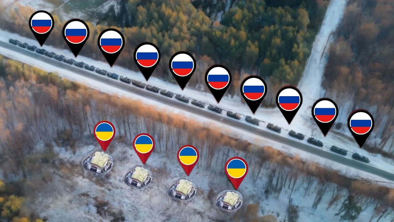 Ukraine Destroy Huge Russian Tank Convoy in Shocking Attack