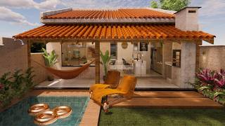 CASA PEQUENA ACONCHEGANTE || PROJETO MODERNO E BARATO ! EDICULA