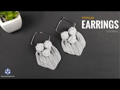 Green Macrame Beaded Earrings Tutorial EASY Macrame Craft Idea