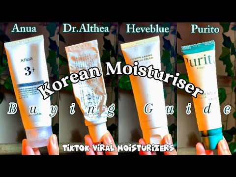 Comparing Most TikTok Viral Korean Moisturizers 💭 | Heveblue Salmon Sperm, Purito, Dr.Althea, Anua 🍣