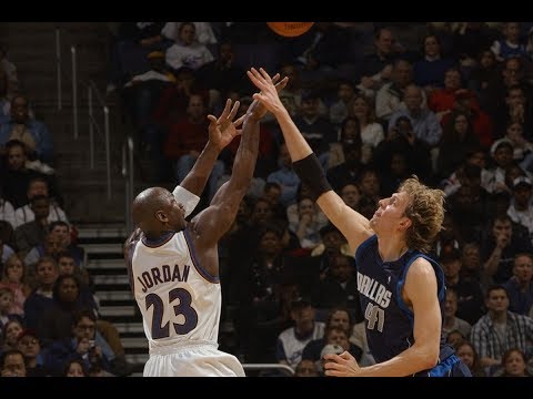 Michael Jordan 2003-02-23: 30 points v MVPs Steve Nash and Dirk Nowitski