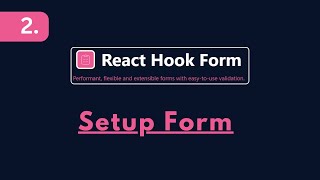How to setup React Hook Form?