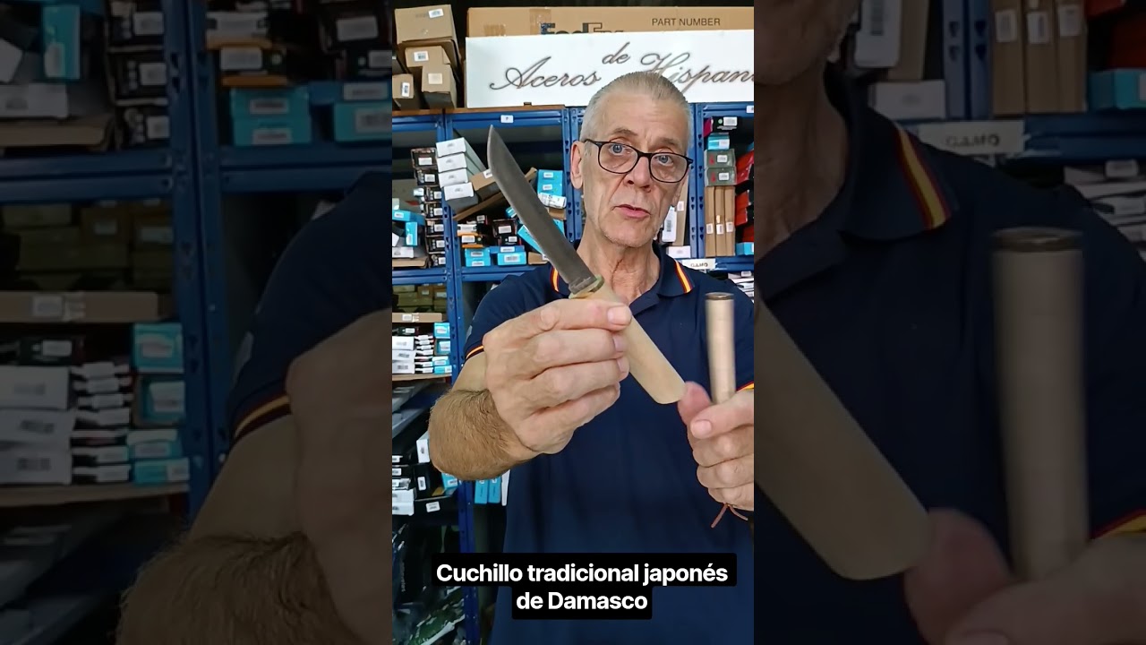 Cuchillo tradicional japonés acero damasco
