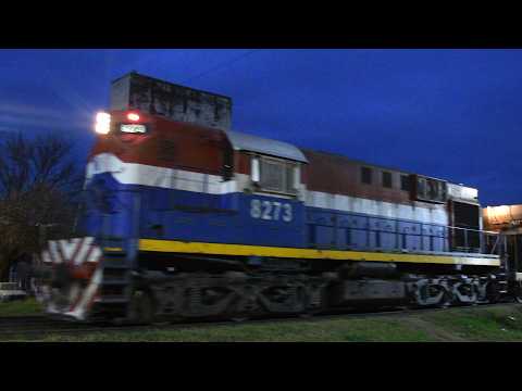 [4K] Variado tren vacio de NCA pasando por Marcos Juárez rumbo al oeste al anochecer!!!!!!