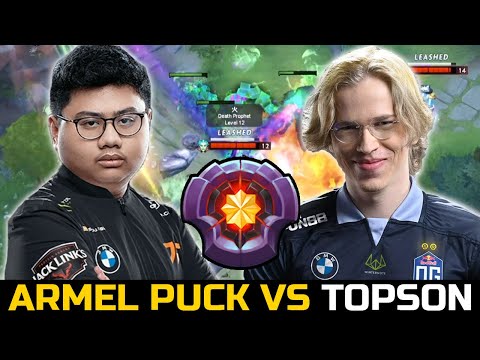 ARMEL VS TOPSON MID ROUND 2 - GODLIKE TIER PUCK VS RUBICK MID DOTA 2