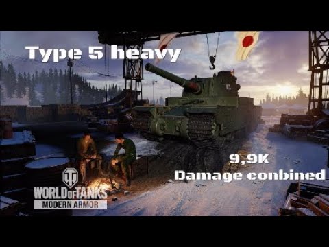 Type 5 heavy in Malinovka:9,9K damage conbined :Wot console - World of Tanks