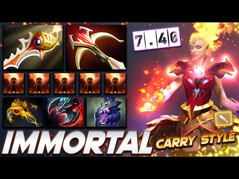 [7.40] Lina Fire Carry Style - Dota 2 Pro Gameplay [Watch & Learn]