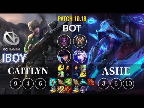 VG iBoy Caitlyn vs Ashe Bot - KR Patch 10.18