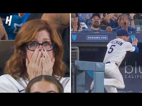 佛萊迪·弗里曼驚險墜入皇家隊牛棚!😱 (Freddie Freeman Takes a Scary Fall Into the Royals Dugout 😱)