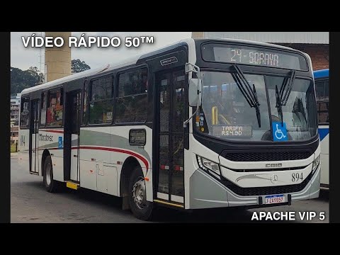Vídeo Rápido 50™ • Caio Apache Vip V / Mercedes Benz OF-1724 BlueTec 5 / Auto Ônibus Moratense 894