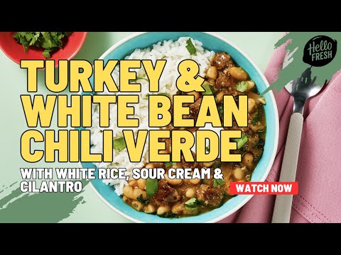 HelloFresh Spicy Turkey & White Bean Chili Verde 🌶 Recipe *ASMR Cooking*