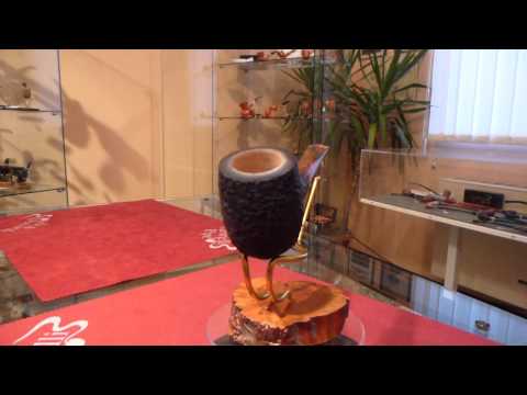 Pipa in radica billiard rusticata black - www.paronellipipe.it