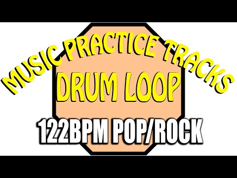 122bpm Pop/Rock Drum Loop. Music Practice Tracks