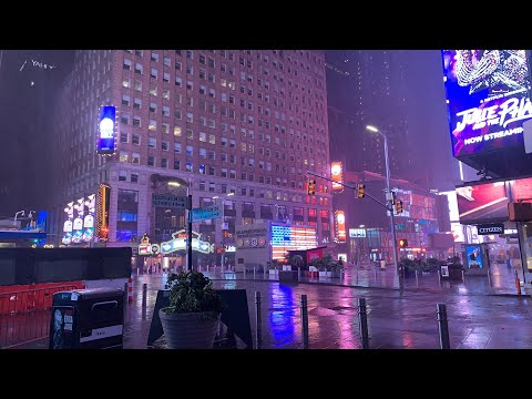 ⁴ᴷ⁶⁰ [3am] Walking in the Rain with Strong Winds | Narrated Livestream