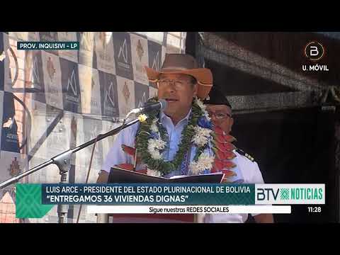Presidente Luis Arce entrega de obras en Cajuata La Paz