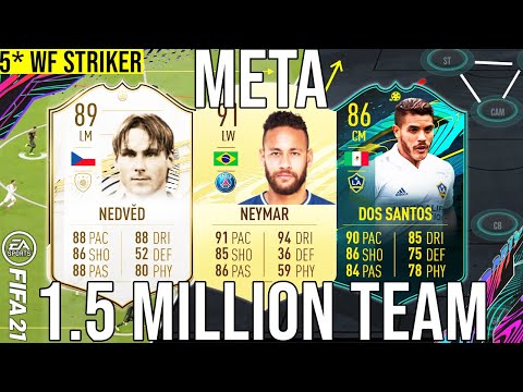 BEST META 1.5 MILLION COIN TEAM (5* WEAK FOOT PLAYERS) SQUAD BUILDER TO GET MORE WINS! - FIFA 21