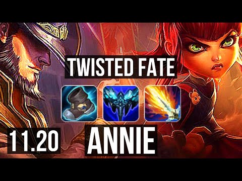 TWISTED FATE vs ANNIE (MID) | Rank 4 TF, 4/0/5, Rank 25 | EUW Challenger | v11.20
