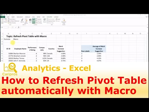 How to Refresh Pivot Table automatically with Macro