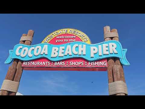 Cocoa Beach Pier 2024 Walking Tour 🌴 Beach Walk 4K ⛱️