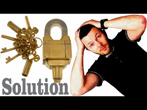 Brass 6 Key Square Trick Puzzle Padlock - Solution