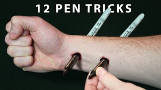 12 CRAZY Pen Tricks Anyone Can Do  Revealed