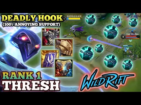 THRESH DEADLY HOOK! AGGRESSIVE TANK SUPPORT - TOP 1 GLOBAL THRESH BY Con Mèo Béo- SEASON 5-WILD RIFT