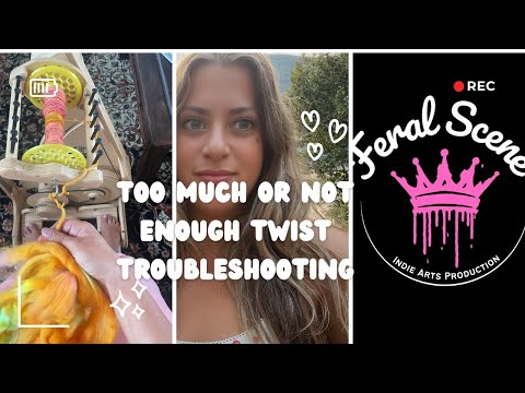 Yarn spinning- too much or not enough twist troubleshooting- shown on spinolution king bee