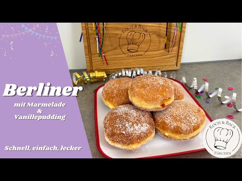 🥳Leckere und luftige Berliner, Krapfen, Pfannkuchen selber machen😍 Marmelade & Vanillepuddingfüllung