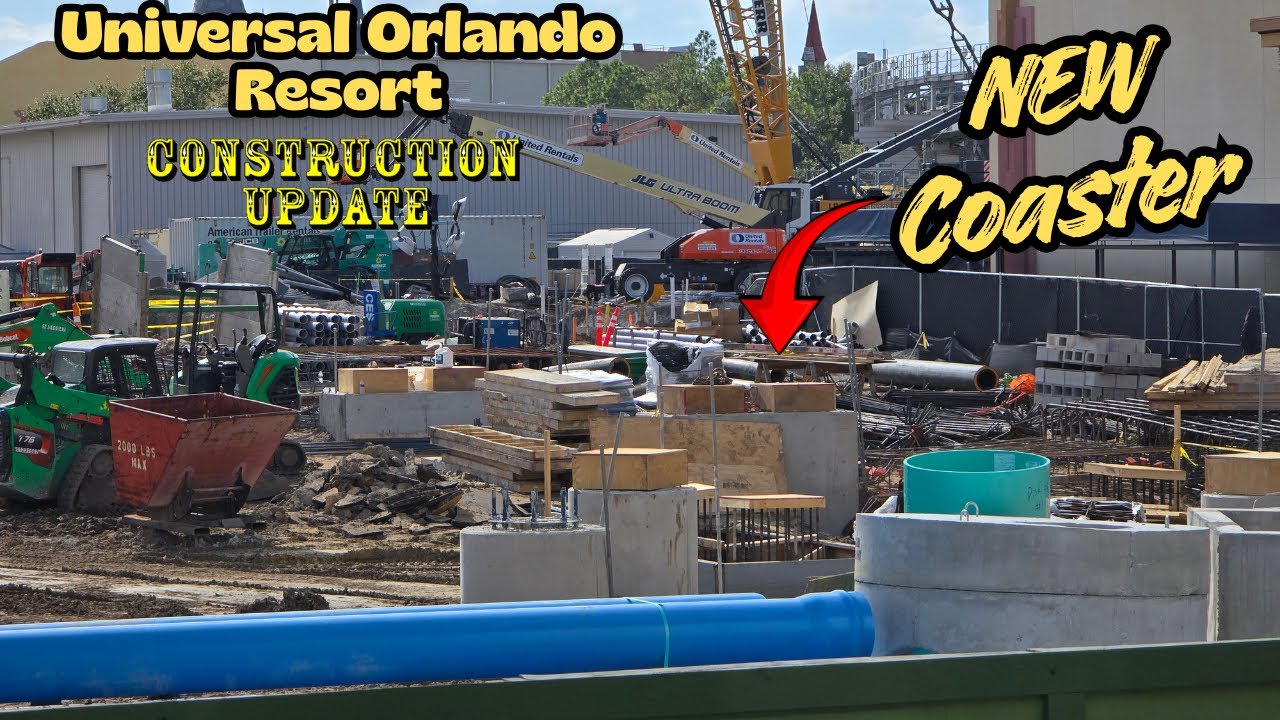 Universal Orlando Resort New Roller Coaster Construction Update & More 12.21.25 Big Crane Is Back!