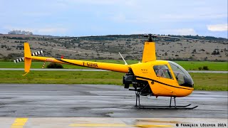 preview picture of video 'Robinson R22 F-GUHR takeoff at Millau-Larzac [LFCM]'