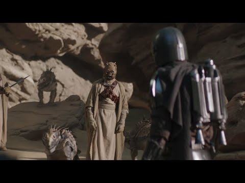 Mandalorian vs Krayt dragon - The Mandalorian Season Two (2020)(full scene)