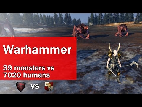 Epic battle of 39 Terrorgheists vs 7020 Handgunners in Warhammer Total War