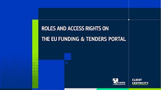 Roles and access rights on the EU Funding & Tenders Portal